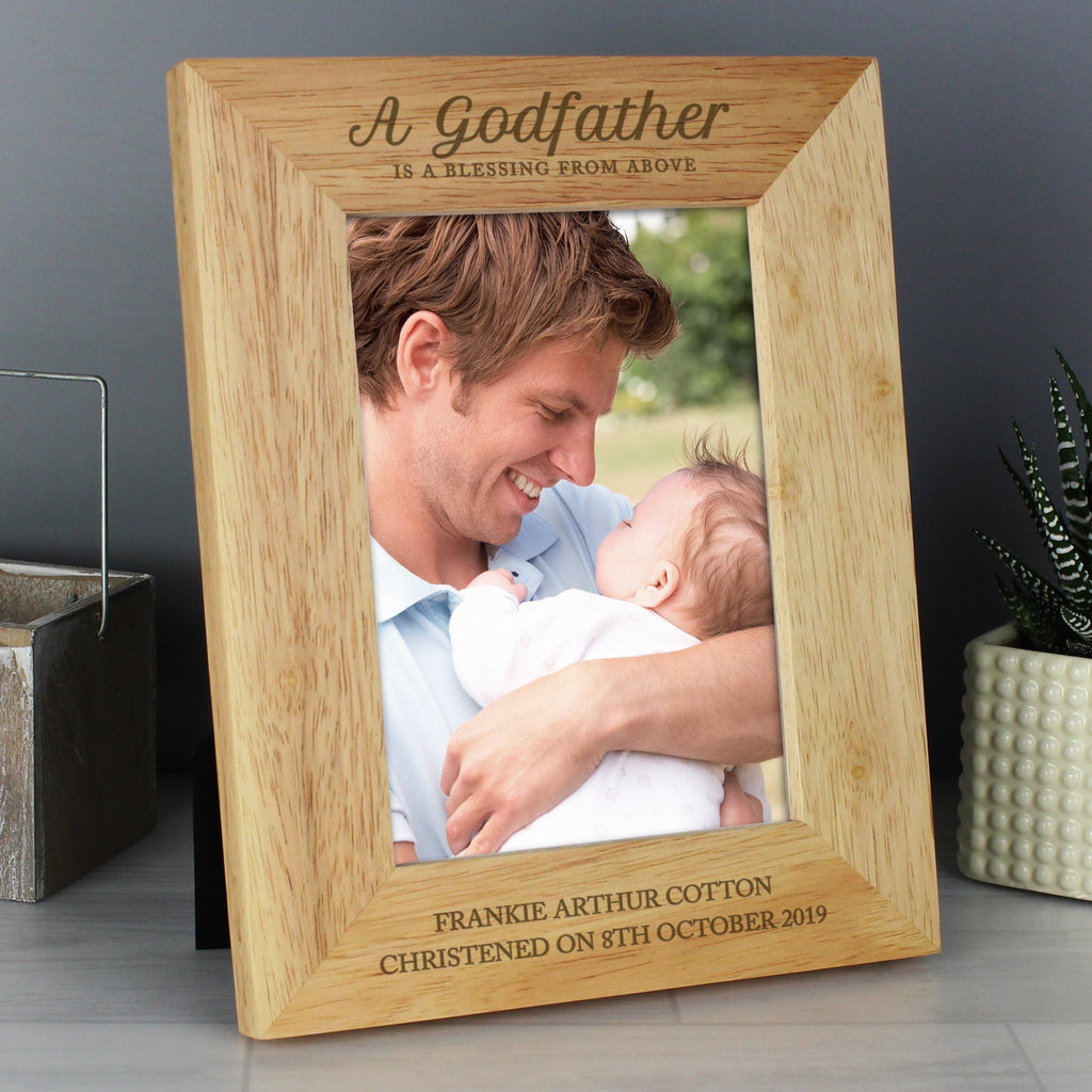 Personalised Godfather 5x7 Inch Wooden Photo Frame
