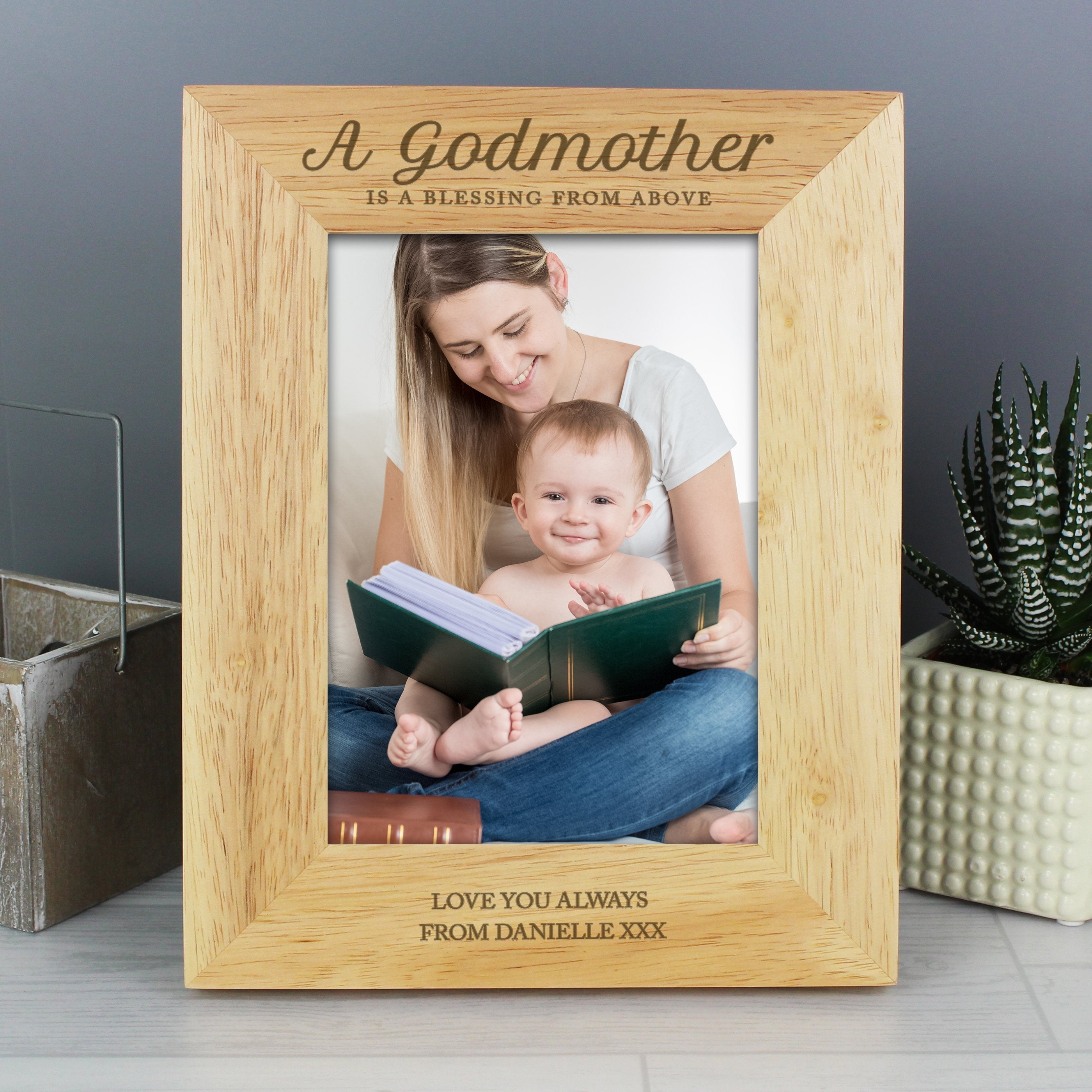 Personalised Godmother 5x7 Inch Wooden Photo Frame