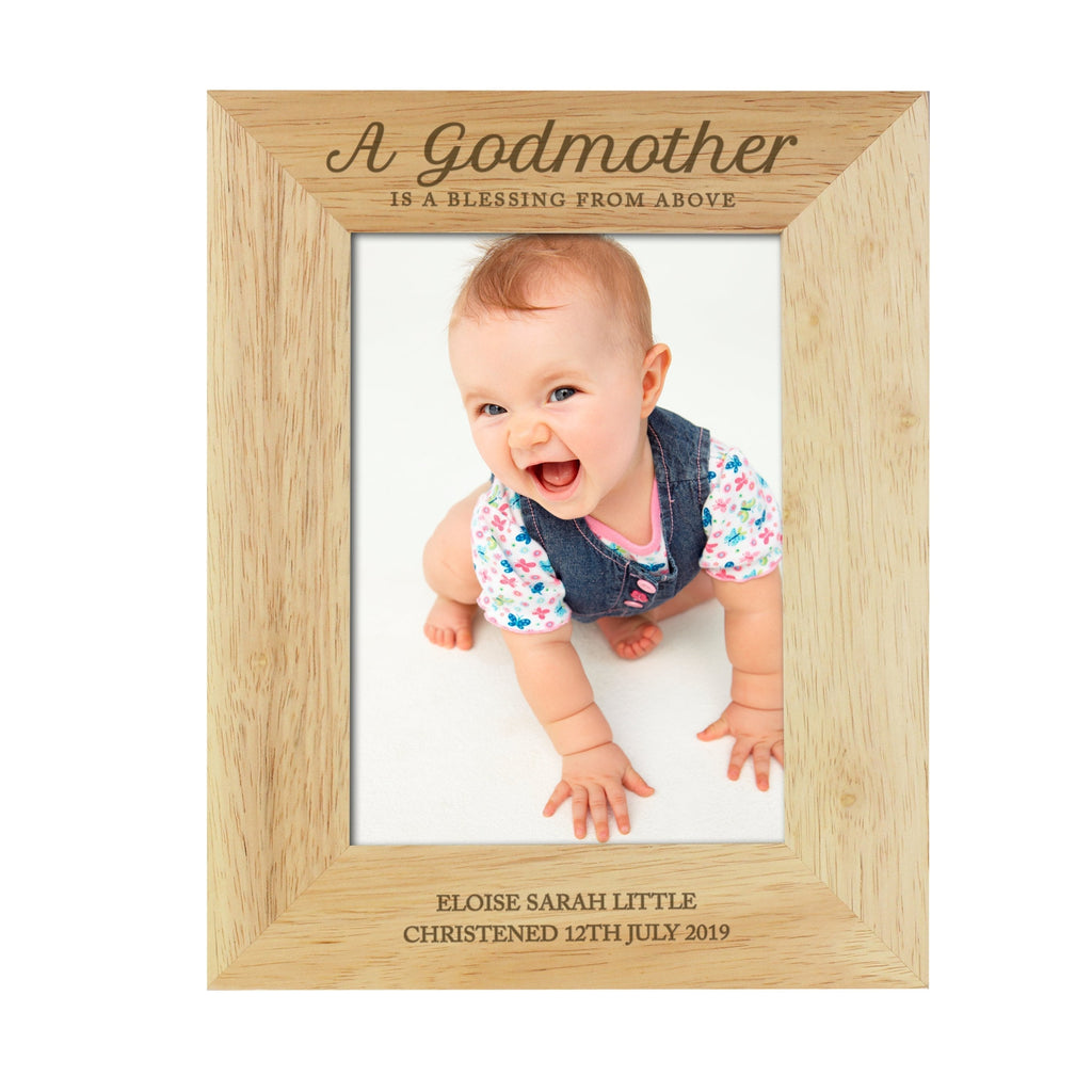 Personalised Godmother 5x7 Inch Wooden Photo Frame