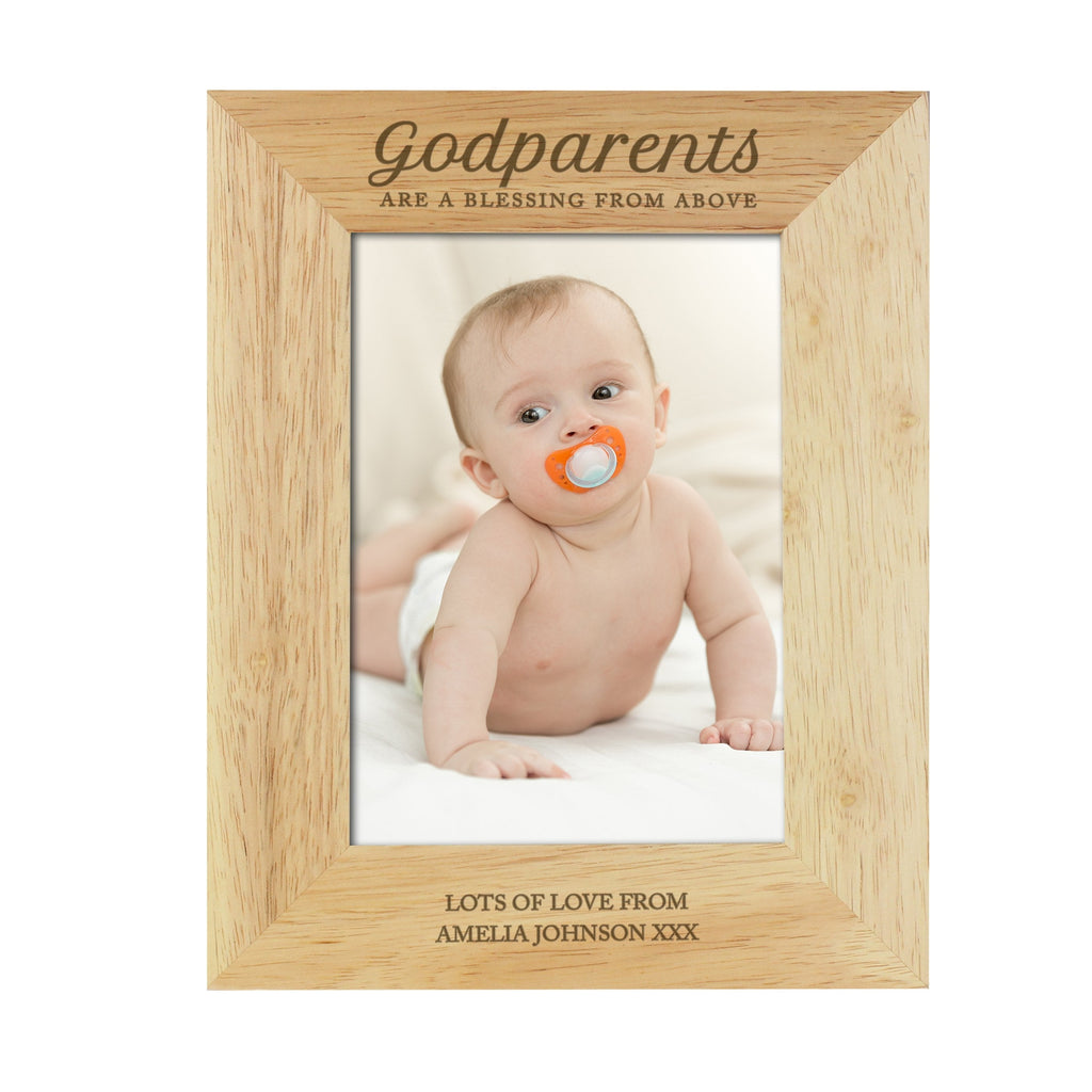 Personalised Godparents 5x7 Inch Wooden Photo Frame