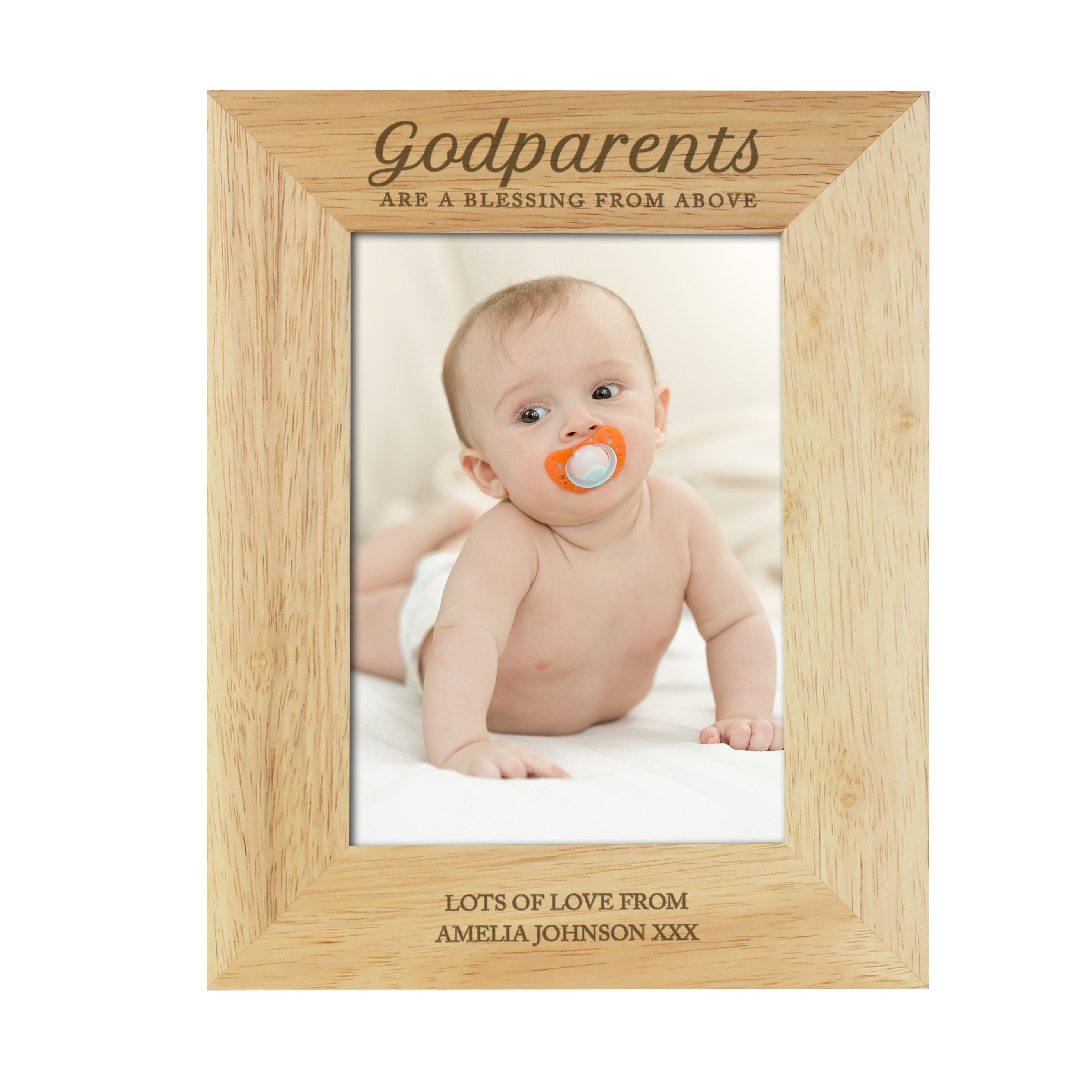Personalised Godparents 5x7 Inch Wooden Photo Frame