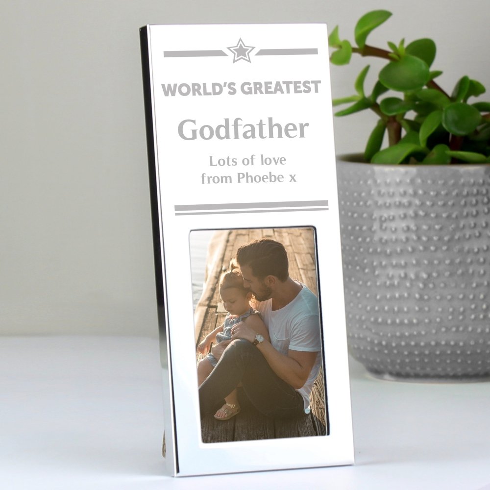 Personalised Gold Award Small Silver 2x3 Inch Photo Frame