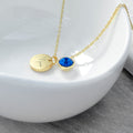 Personalised Personalised Gold Birthstone Crystal and Disc Necklace