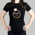 Personalised Gold Bling Ring Hen Party T-Shirt - Black Medium