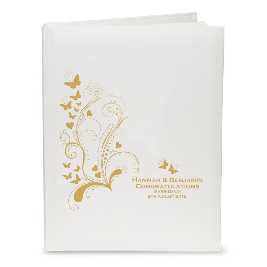 Personalised Gold Butterfly Swirl Traditional Album