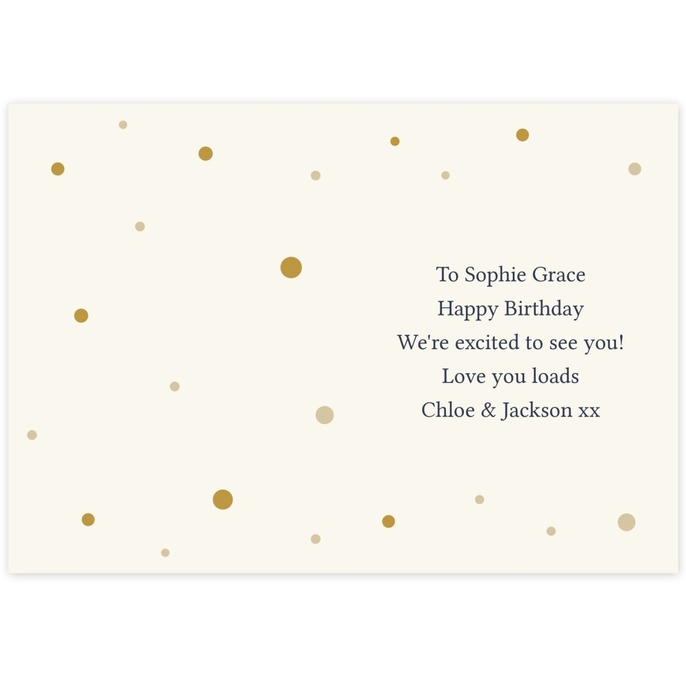 Personalised Gold Champagne Flutes Card