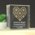 Personalised Gold Damask Heart Large Crystal Token