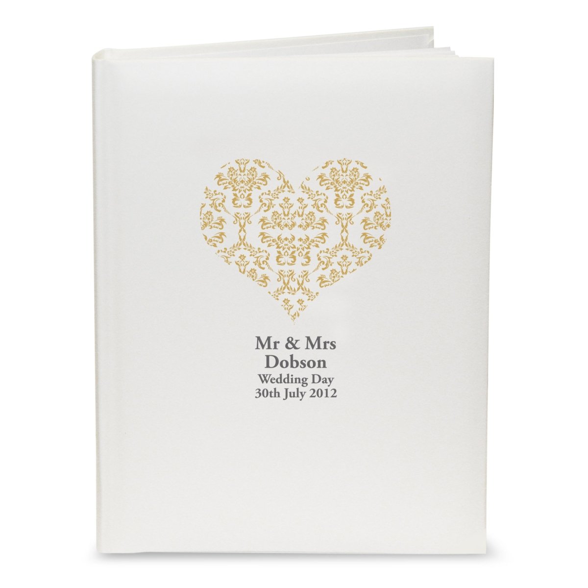 Personalised Gold Damask Heart Traditional Album