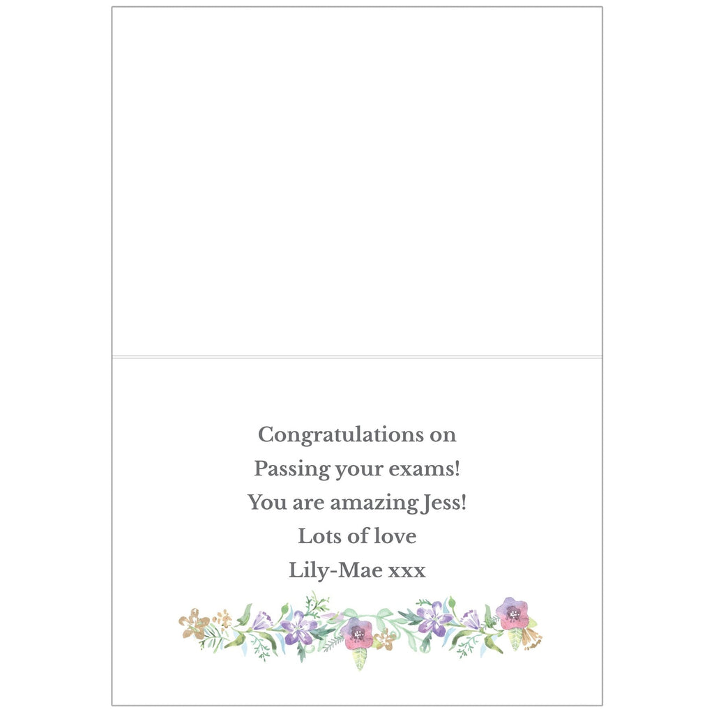 Personalised Gold Floral Watercolour Card