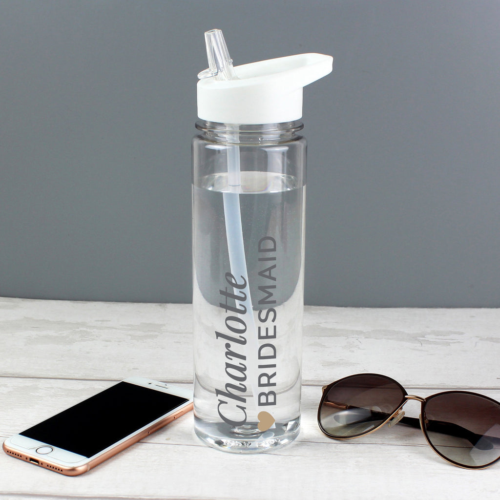 Personalised Gold Heart Island Water Bottle