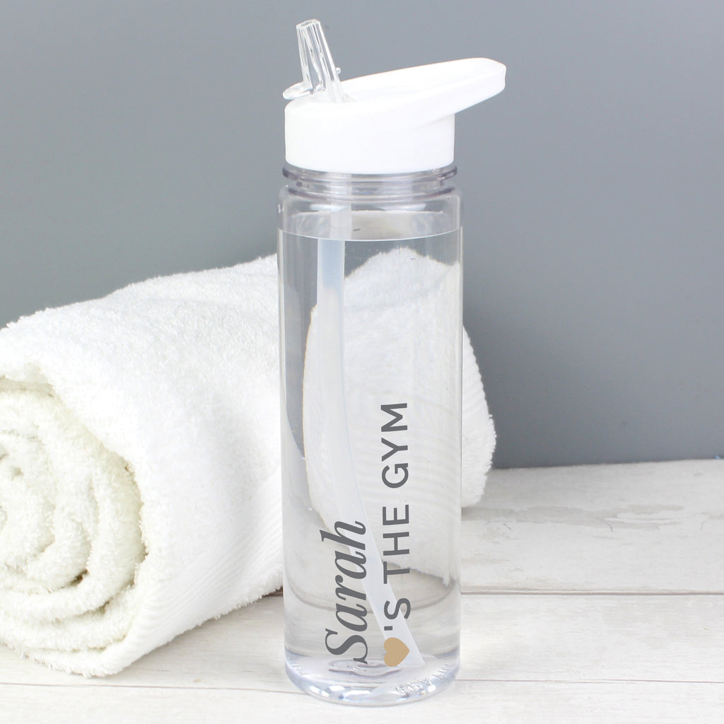 Personalised Gold Heart Island Water Bottle