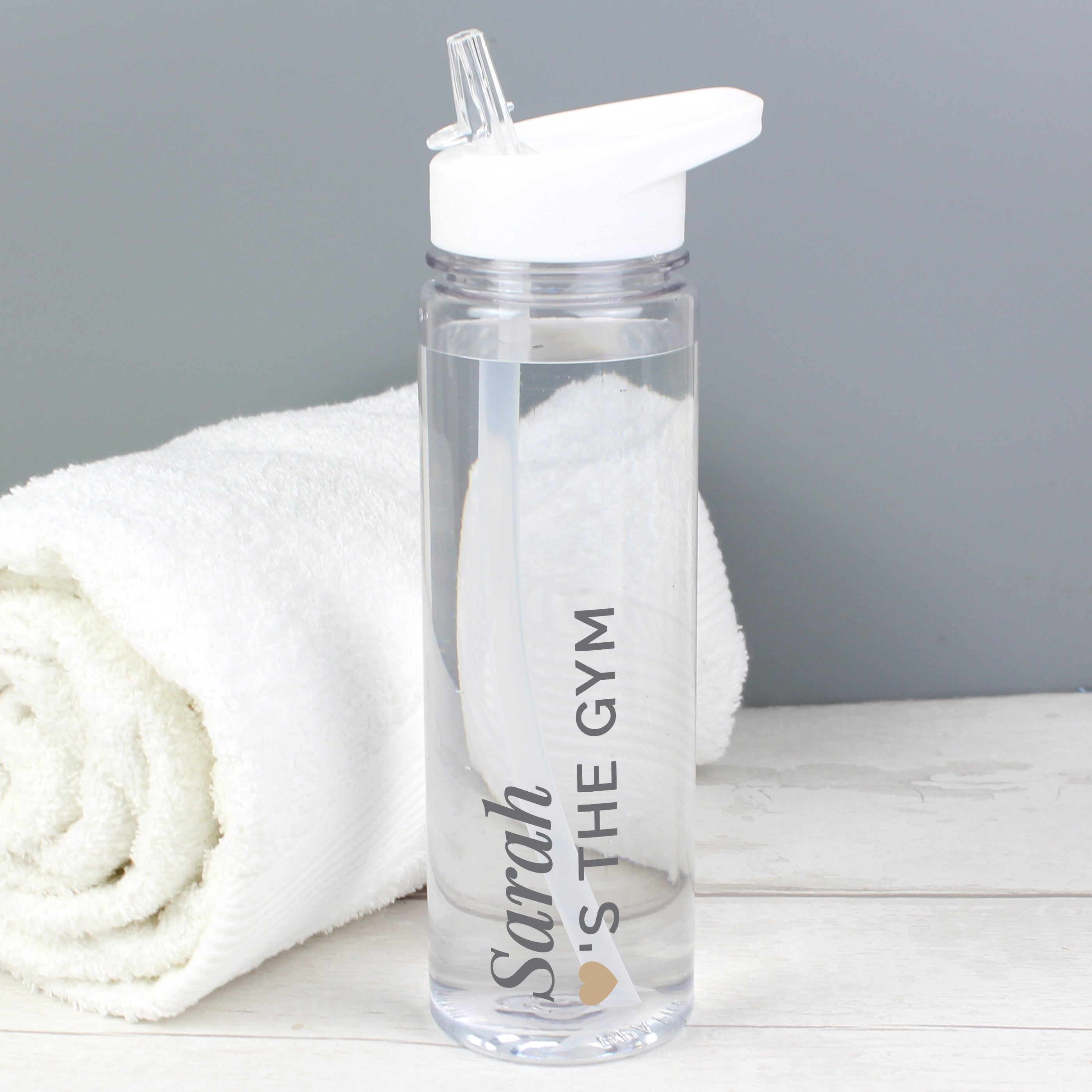 Personalised Gold Heart Island Water Bottle