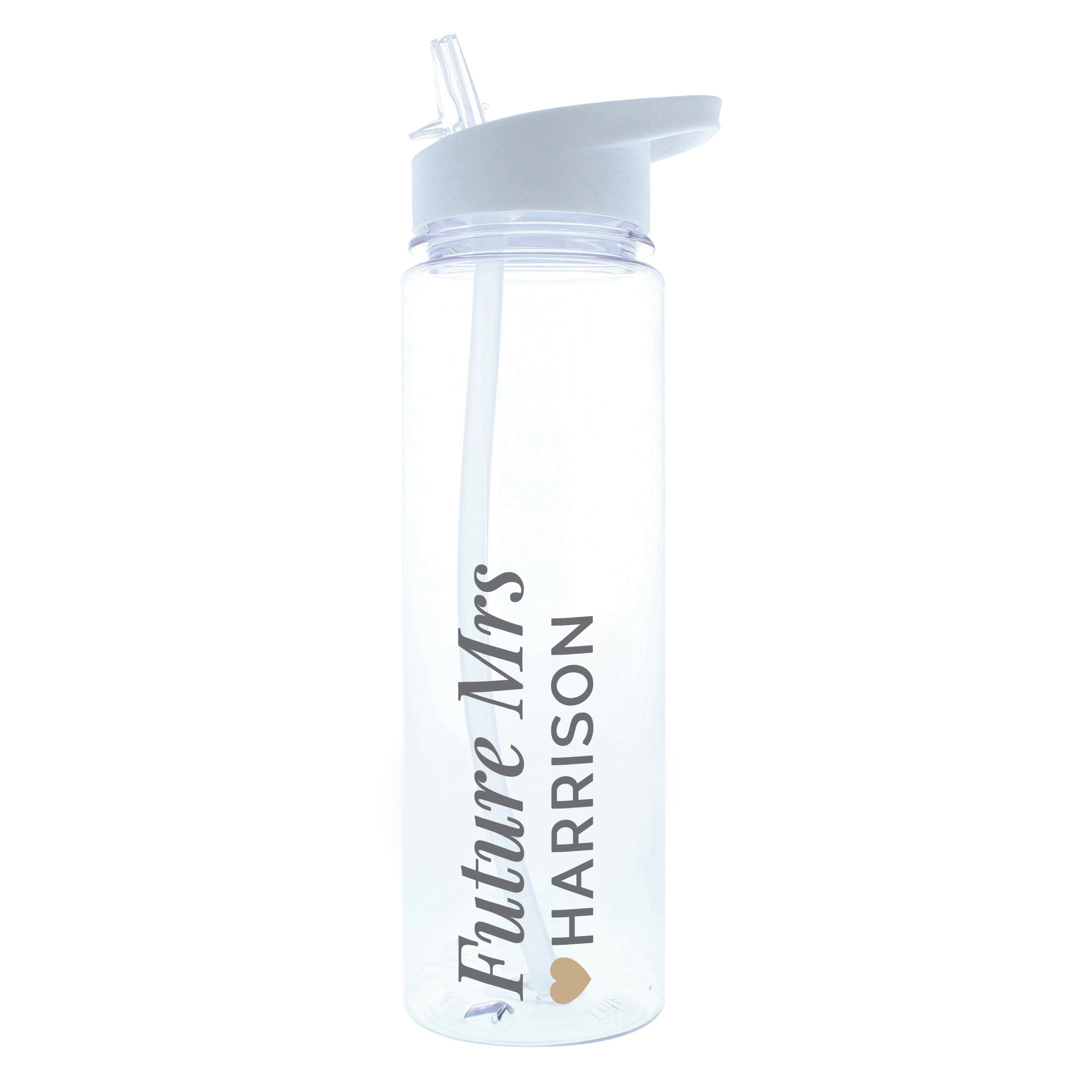 Personalised Gold Heart Island Water Bottle