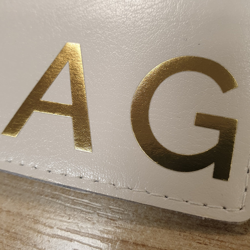 Personalised Gold Initials Cream Purse
