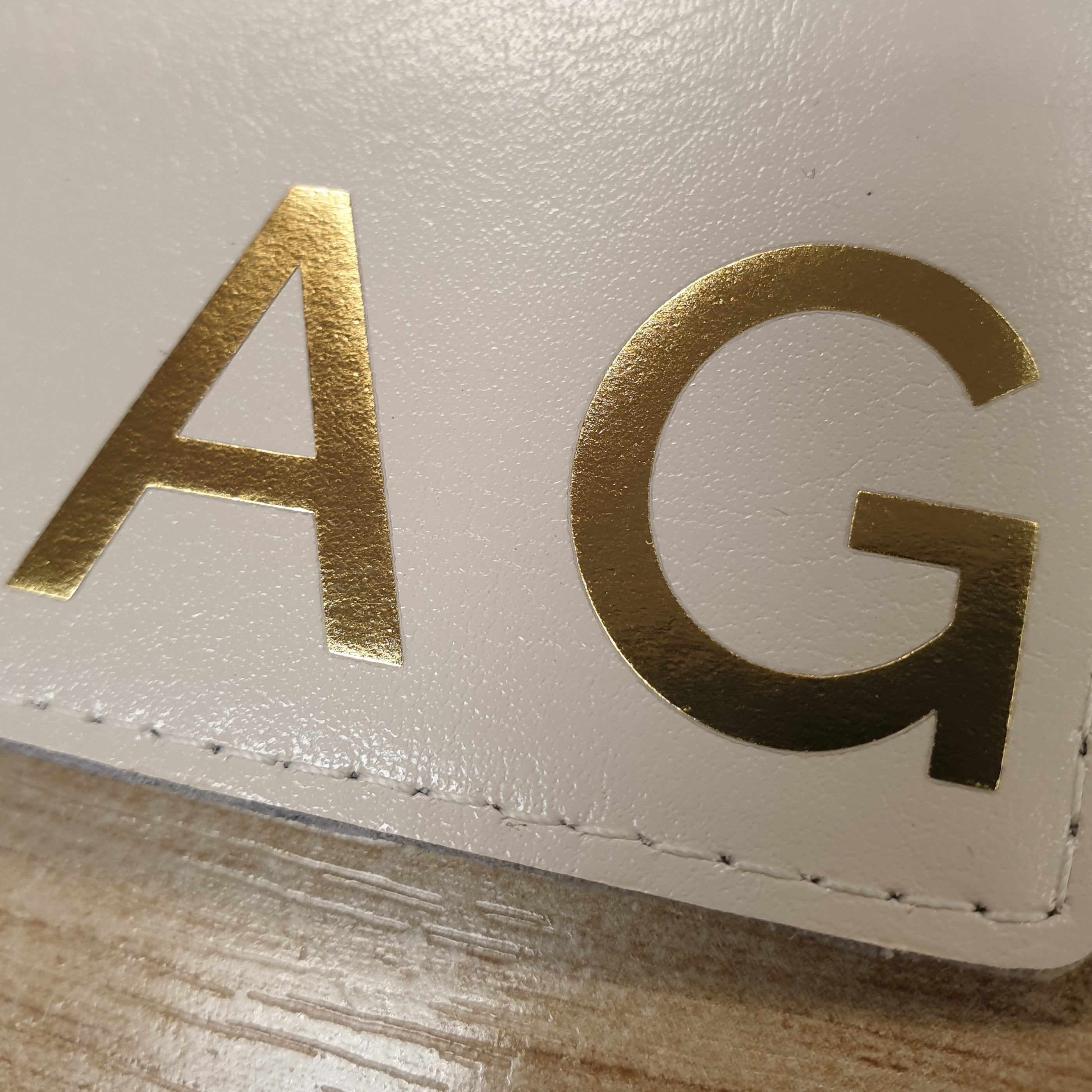 Personalised Gold Initials Cream Purse