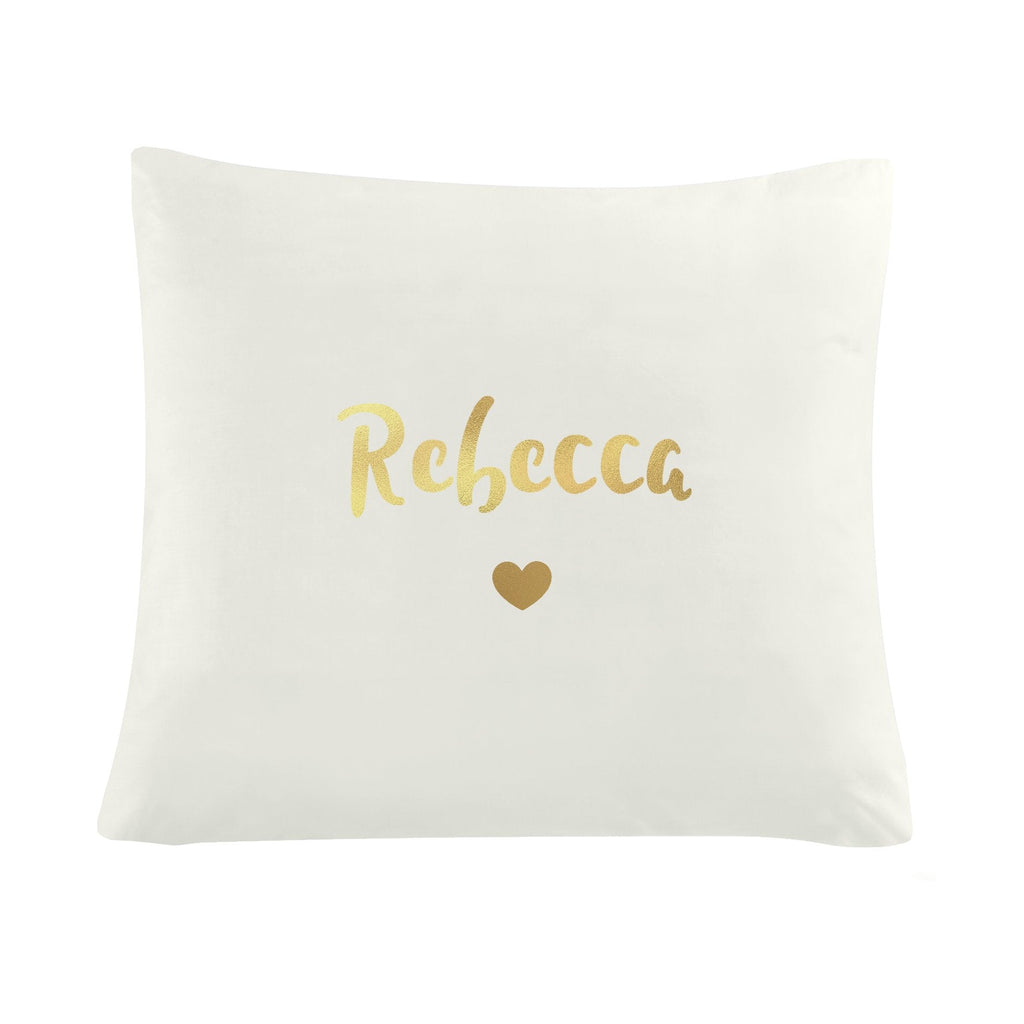 Personalised Gold Name Black Cushion Cover