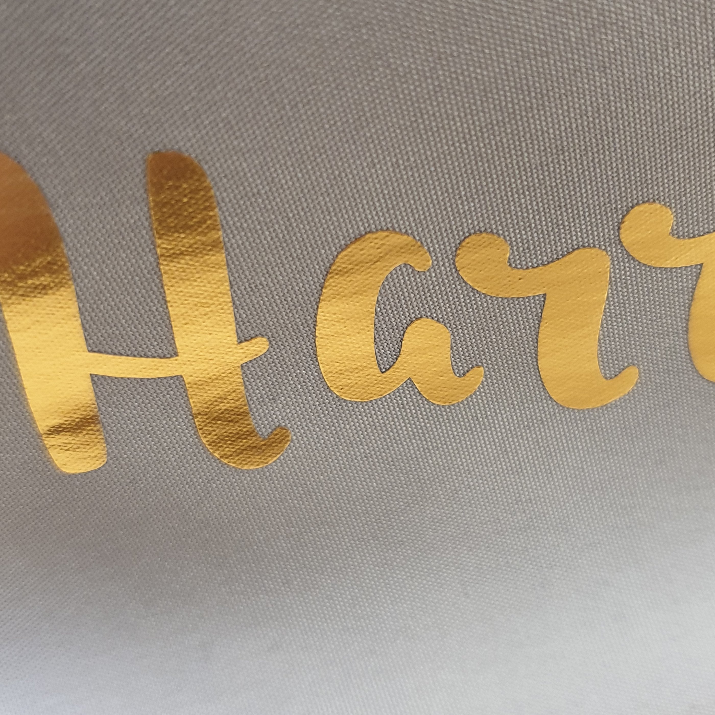 Personalised Gold Name Grey Vanity Bag