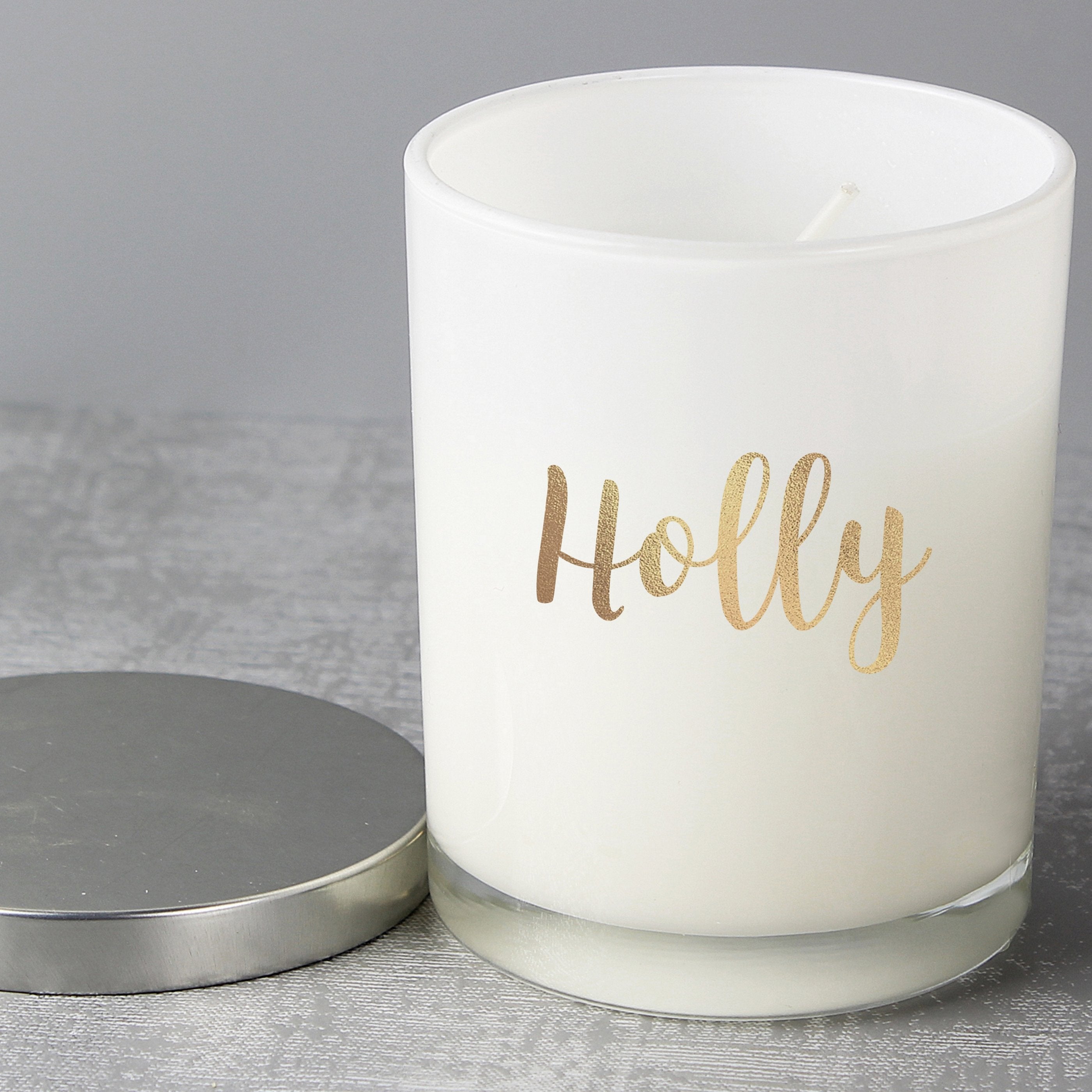 Personalised Gold Name Scented Jar Candle