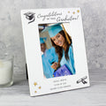 Personalised Gold Star Graduation 4x6 Inch White Wooden Photo Frame
