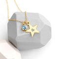 Personalised Personalised Gold Star with Birthstone Crystal Necklace