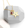 Personalised Personalised Gold Star with Birthstone Crystal Necklace