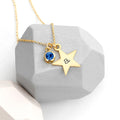 Personalised Personalised Gold Star with Birthstone Crystal Necklace