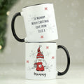 Personalised Gonk Family Black HandLED Christmas Mug - Female