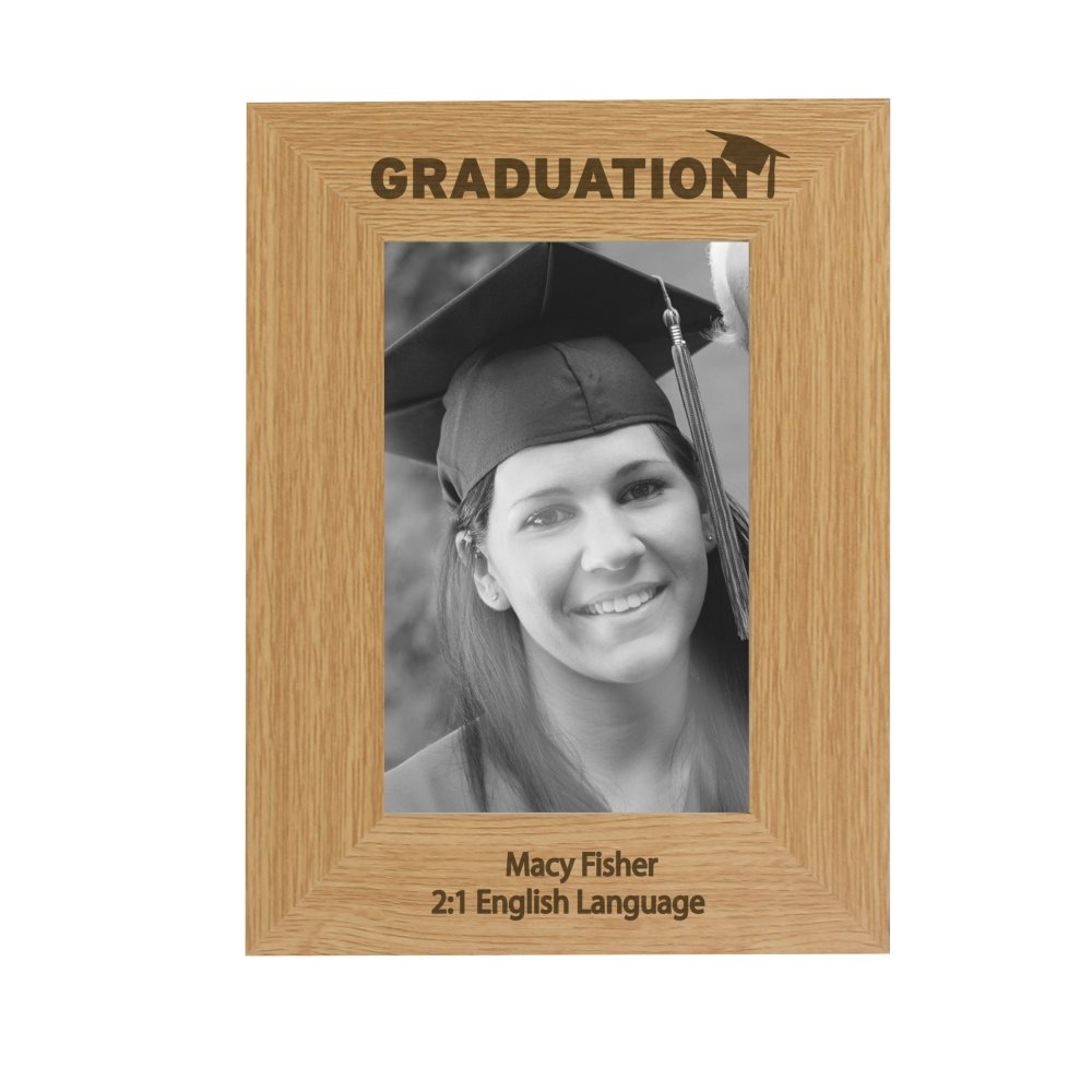 Personalised Graduation 6x4 Inch Oak Finish Photo Frame
