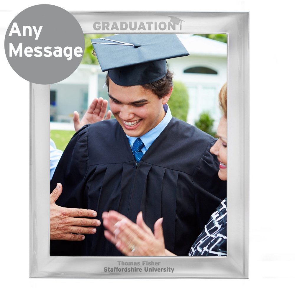 Personalised Graduation 8x10 Inch Silver Photo Frame