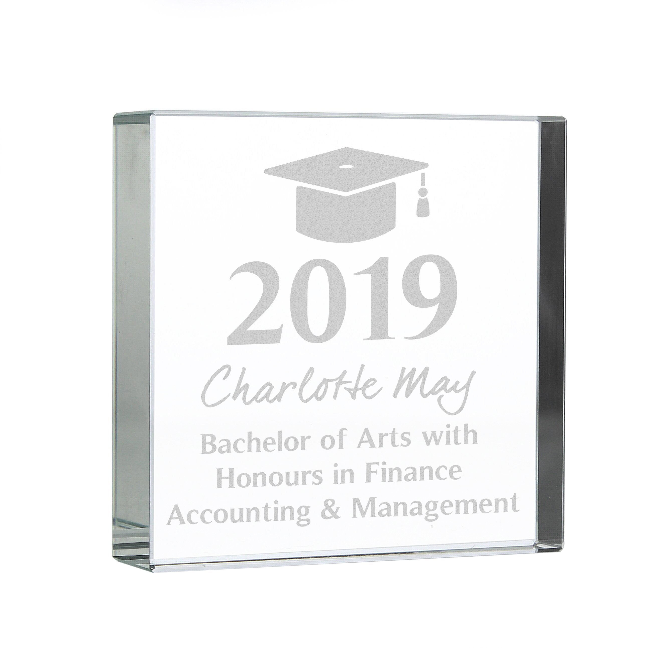 Personalised Graduation Large Crystal Token