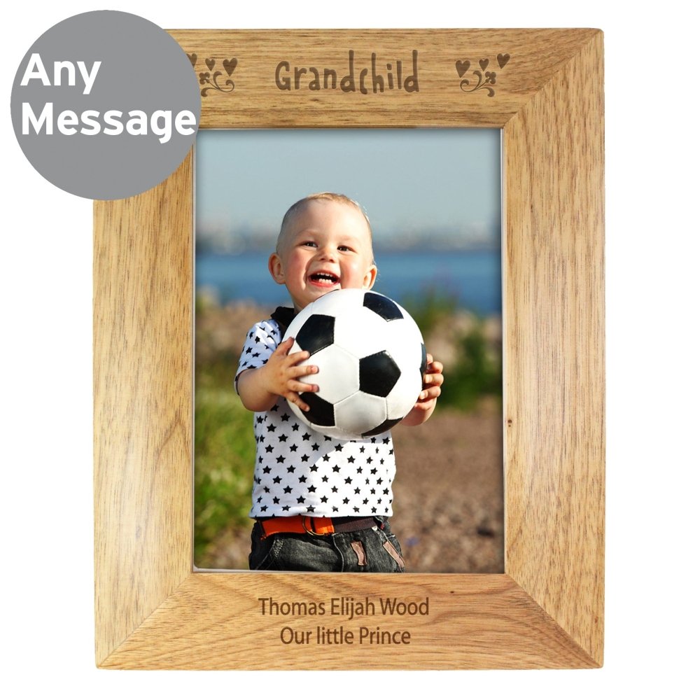 Personalised Grandchild 5x7 Inch Wooden Photo Frame