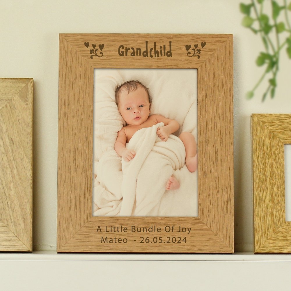 Personalised Grandchild 5x7 Inch Wooden Photo Frame