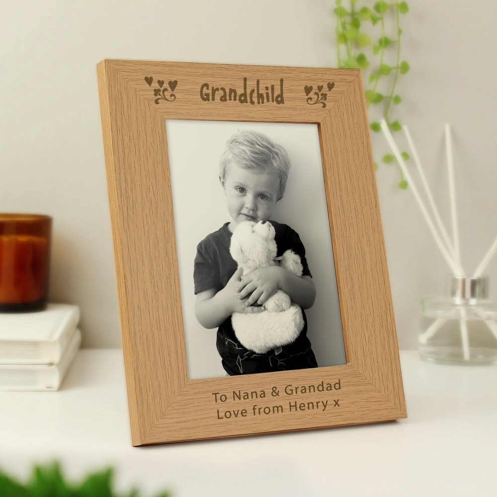 Personalised Grandchild 5x7 Inch Wooden Photo Frame