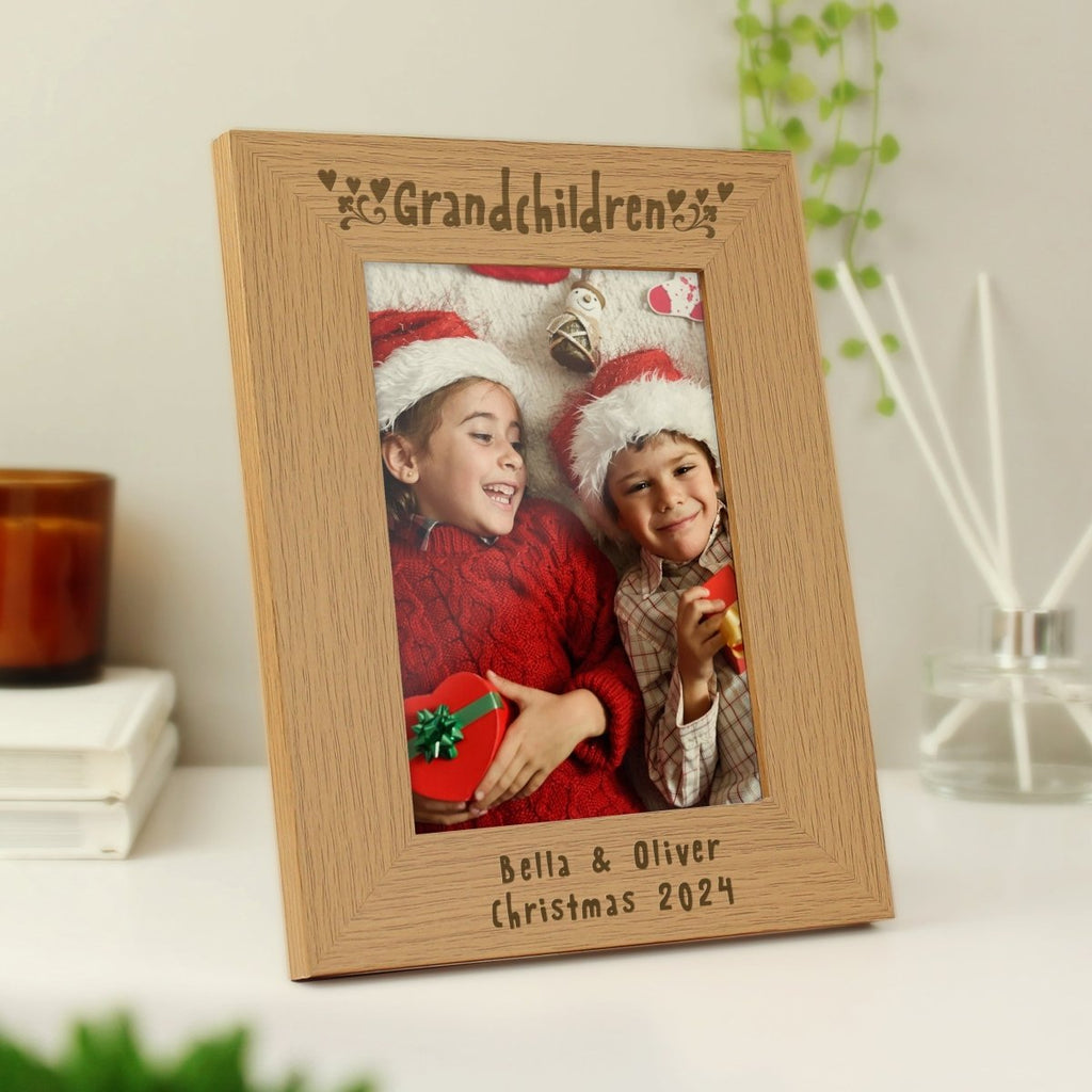 Personalised Grandchildren 5x7 Inch Wooden Photo Frame