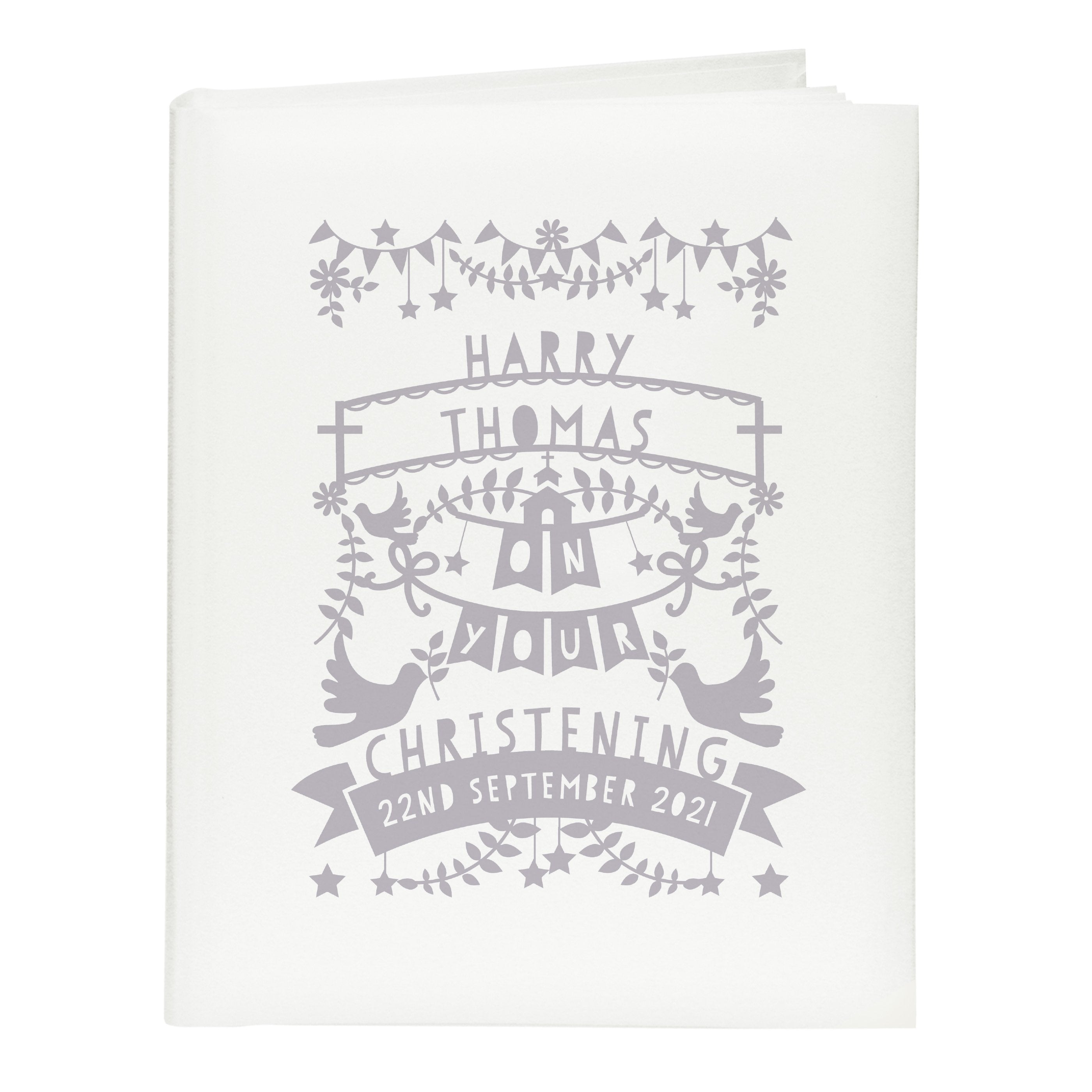 Personalised Grey Papercut Style Photo Album