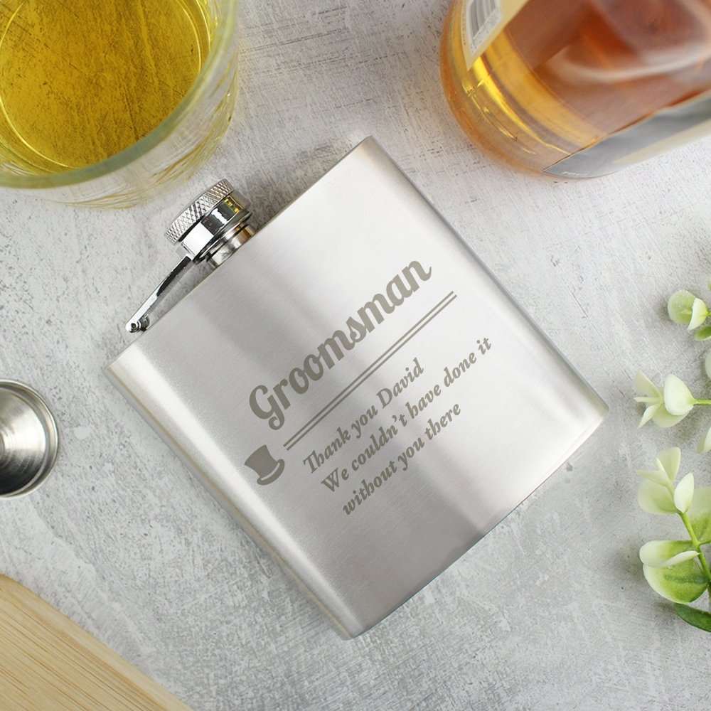 Personalised Groomsman Hip Flask
