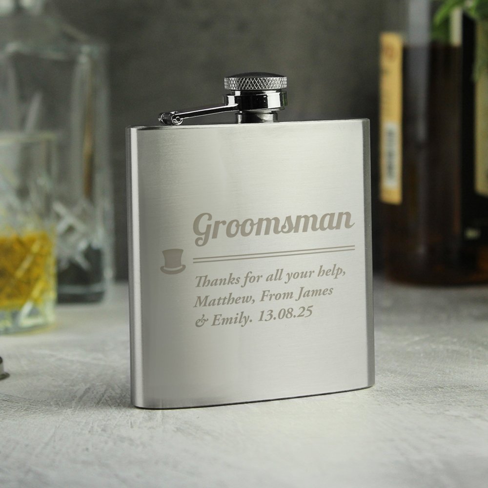 Personalised Groomsman Hip Flask