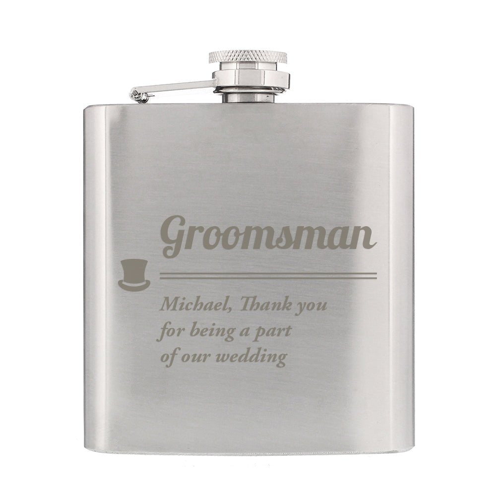 Personalised Groomsman Hip Flask