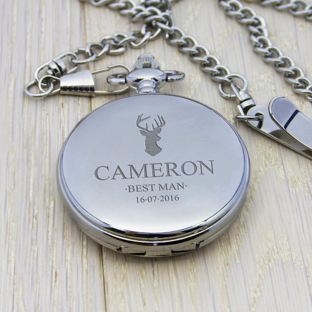Personalised Groomsman Stag Pocket Watch