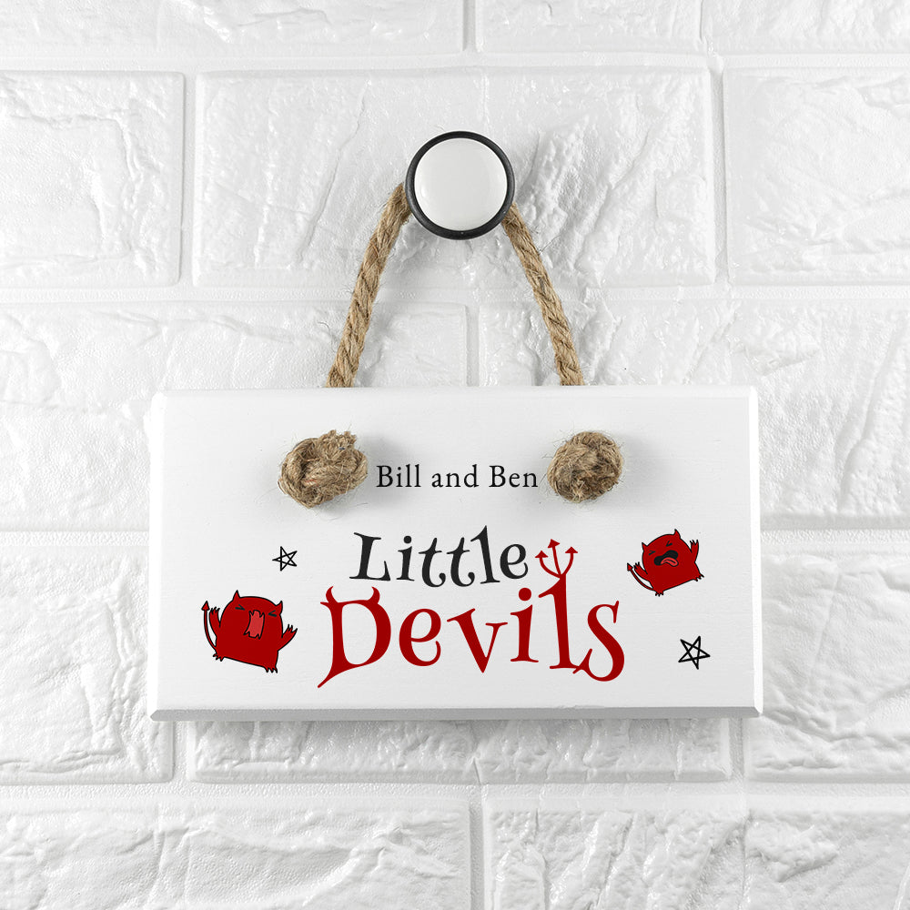 Personalised Personalised Halloween Little Devils Sign