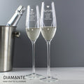 Personalised Hand Cut Heart Celebration Pair Of Flutes With Gift Box
