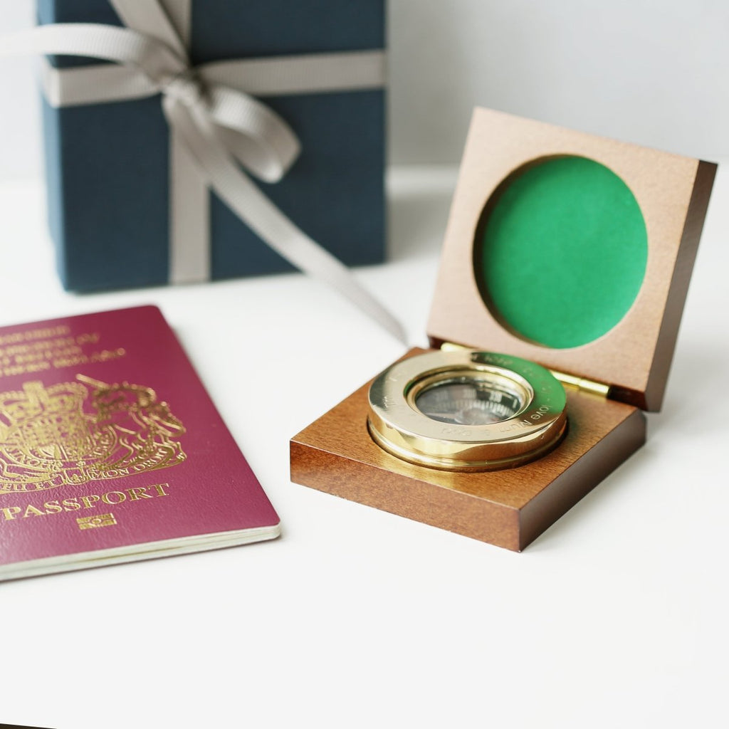 Personalised Handwriting Compass Personalised With Timber Box