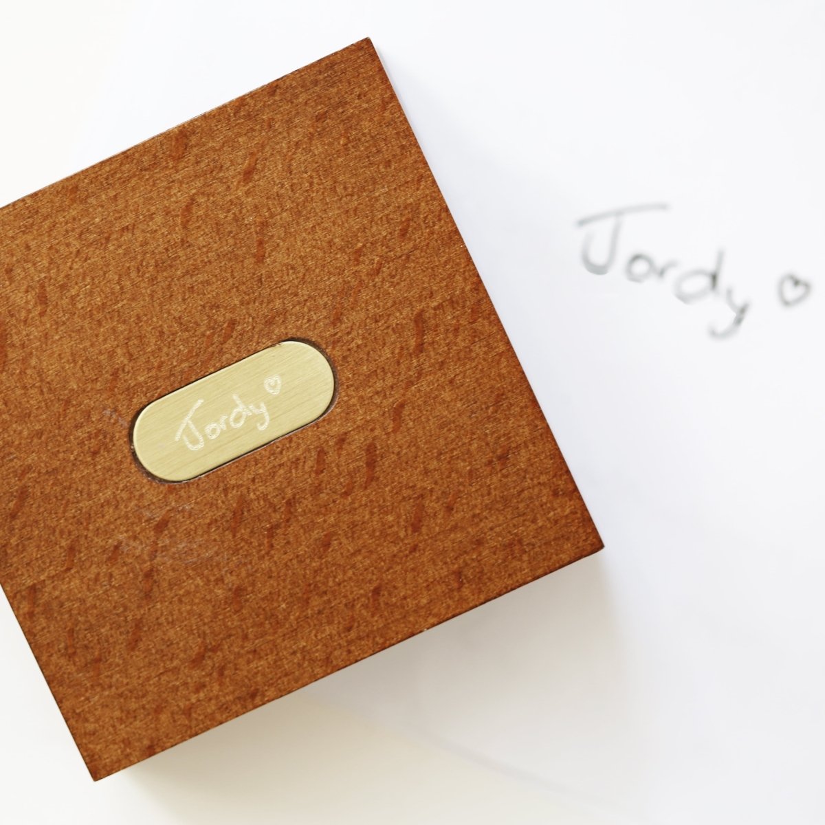 Personalised Handwriting Compass Personalised With Timber Box