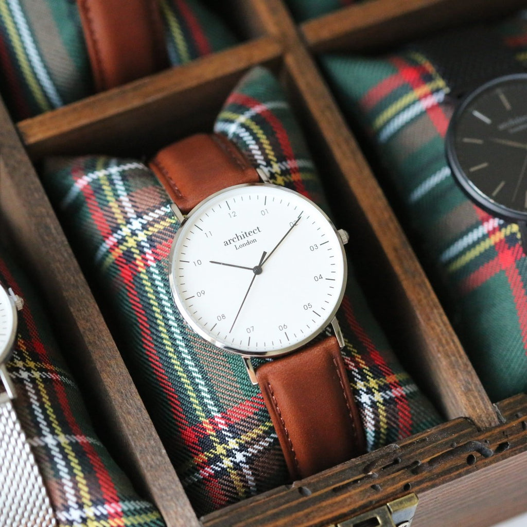 Personalised Handwriting Engraved Men's Architect Zephyr Watch + Walnut Strap