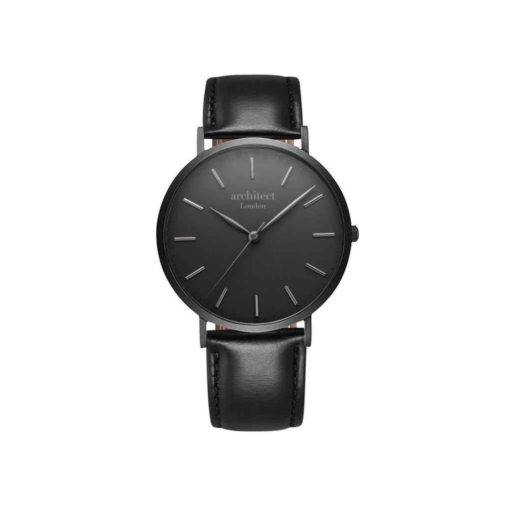 Personalised Handwriting Engraved Men's Minimalist Watch + Jet Black Strap