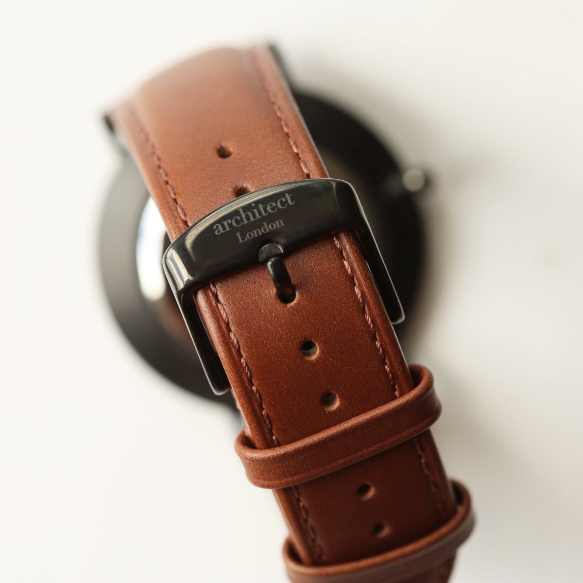 Personalised Handwriting Engraved Men's Minimalist Watch + Walnut Strap