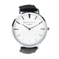 Personalised Handwriting Mens Black Leather Watch