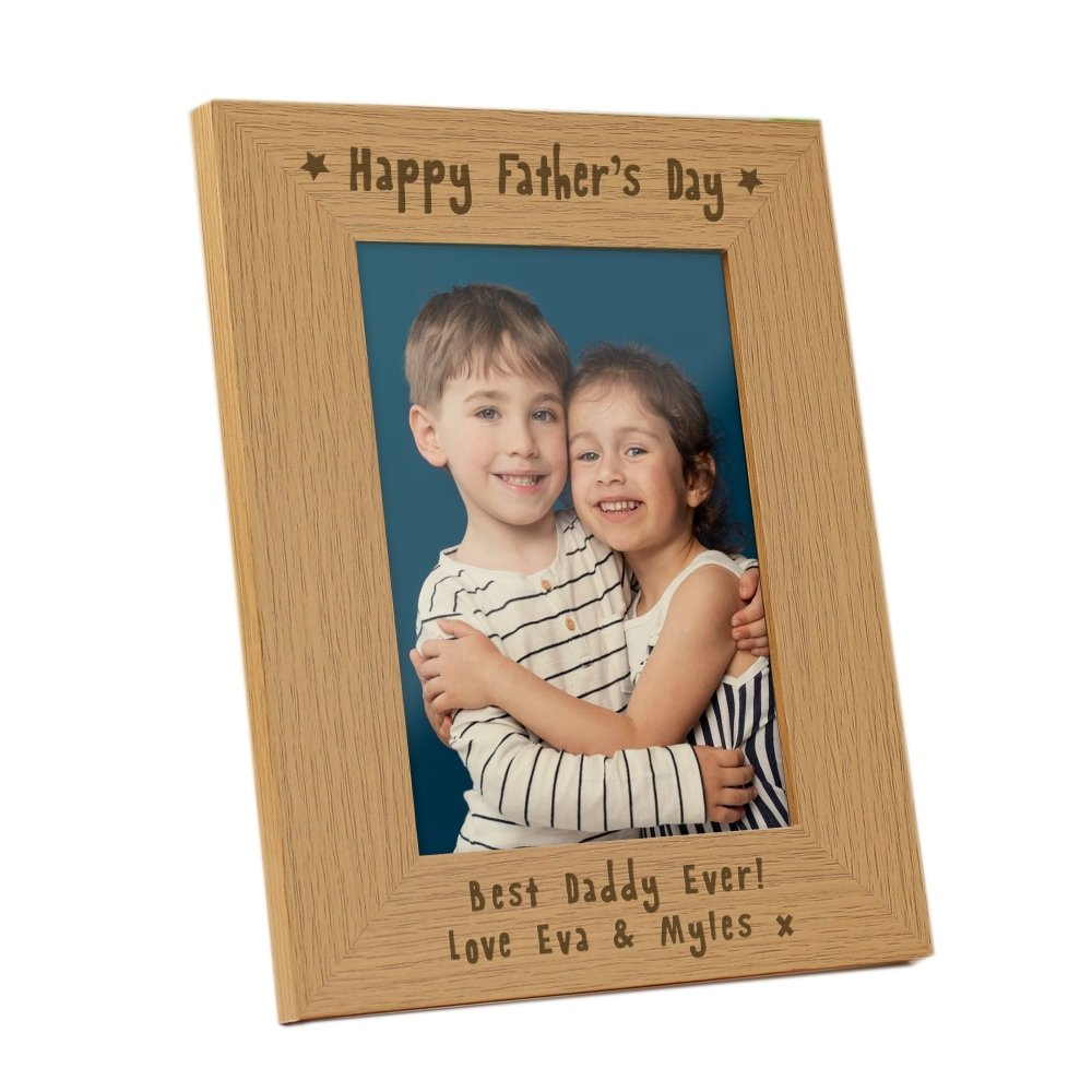 Personalised Happy Father's Day 5x7 Inch Wooden Photo Frame