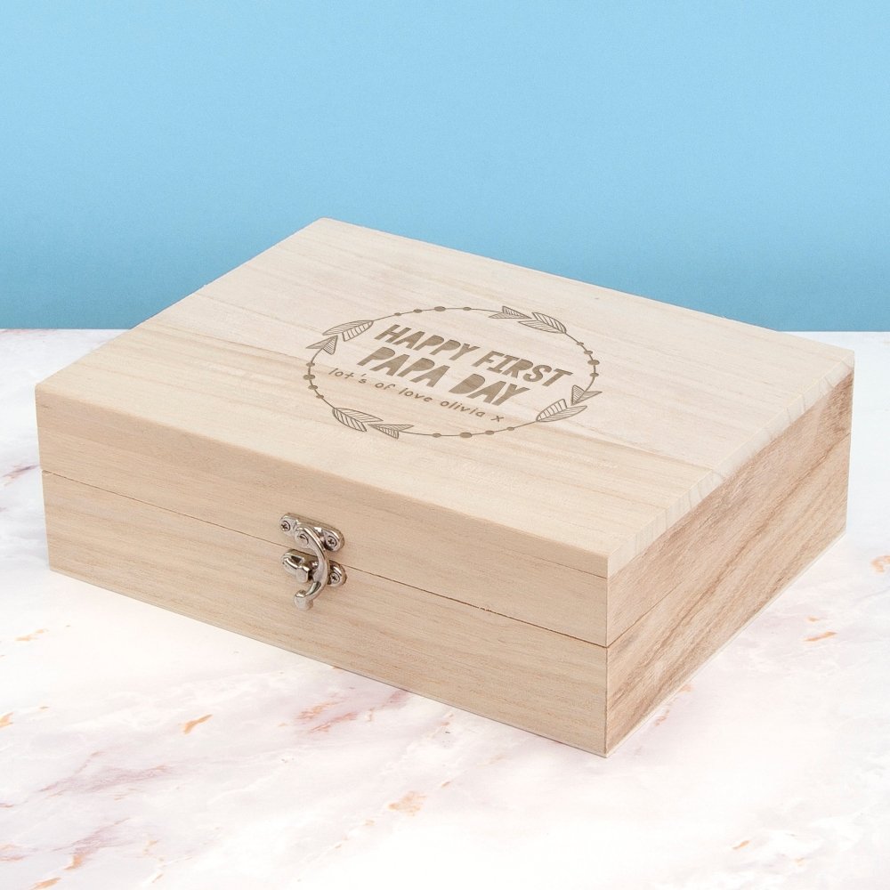 Personalised Happy First Papa Day Box