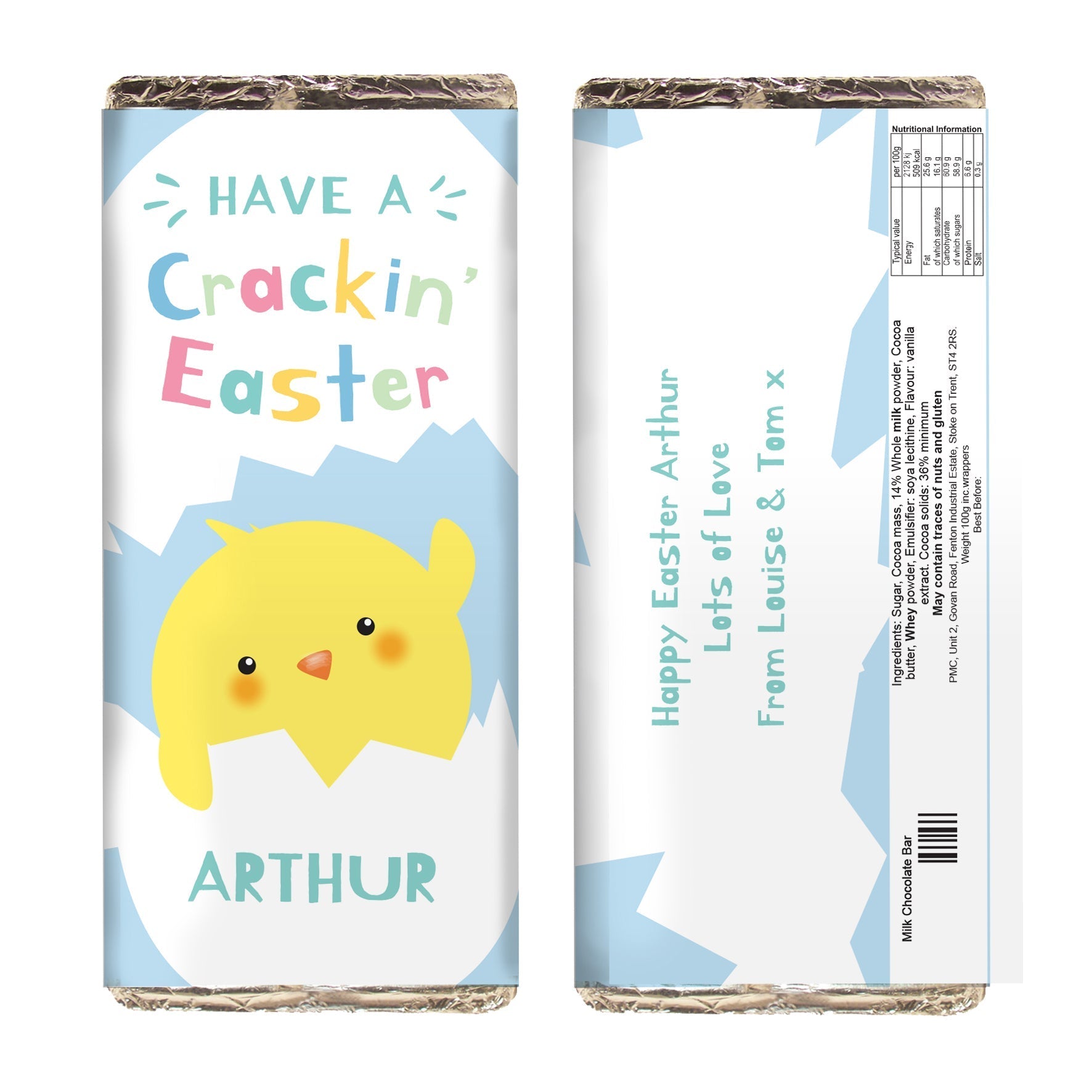 Personalised Have A Cracking Easter Milk Chocolate Bar